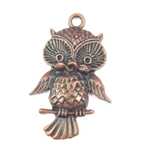 Medium owl charm 2, antique copper