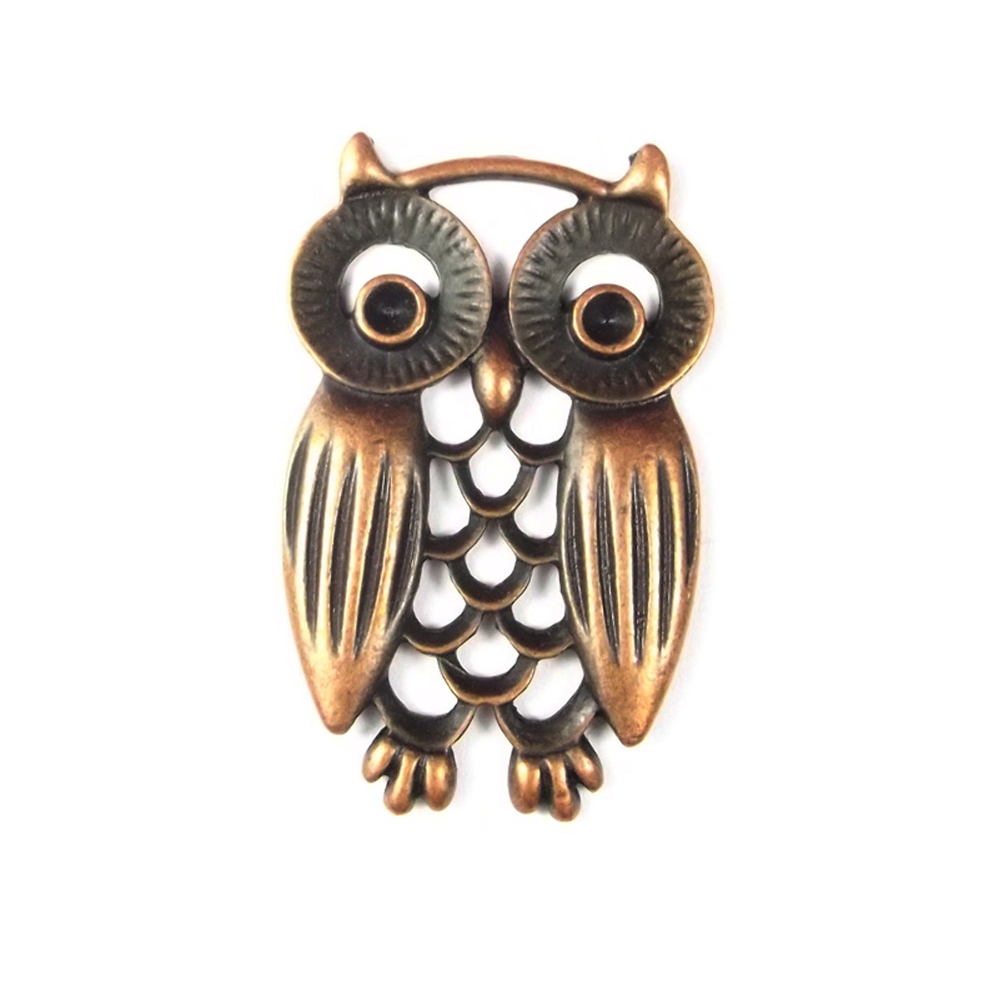 Medium owl charm 4, antique copper