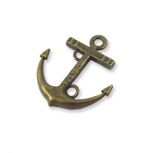 2 anchors with 3 hole design, antique bronze colour