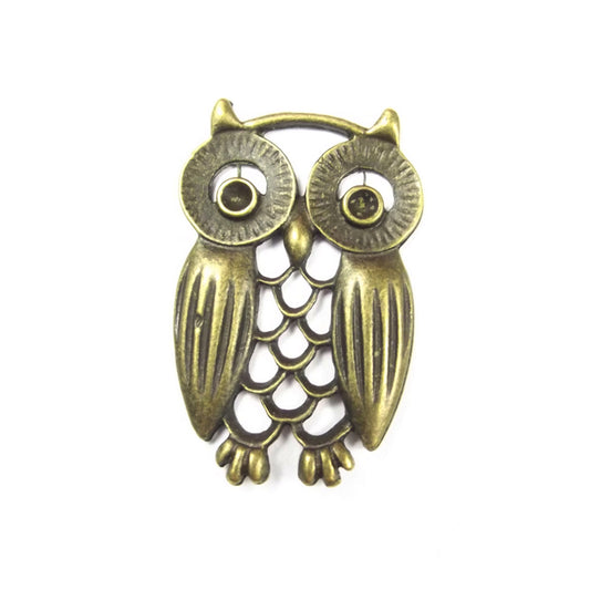 Medium owl charm 3, antique bronze