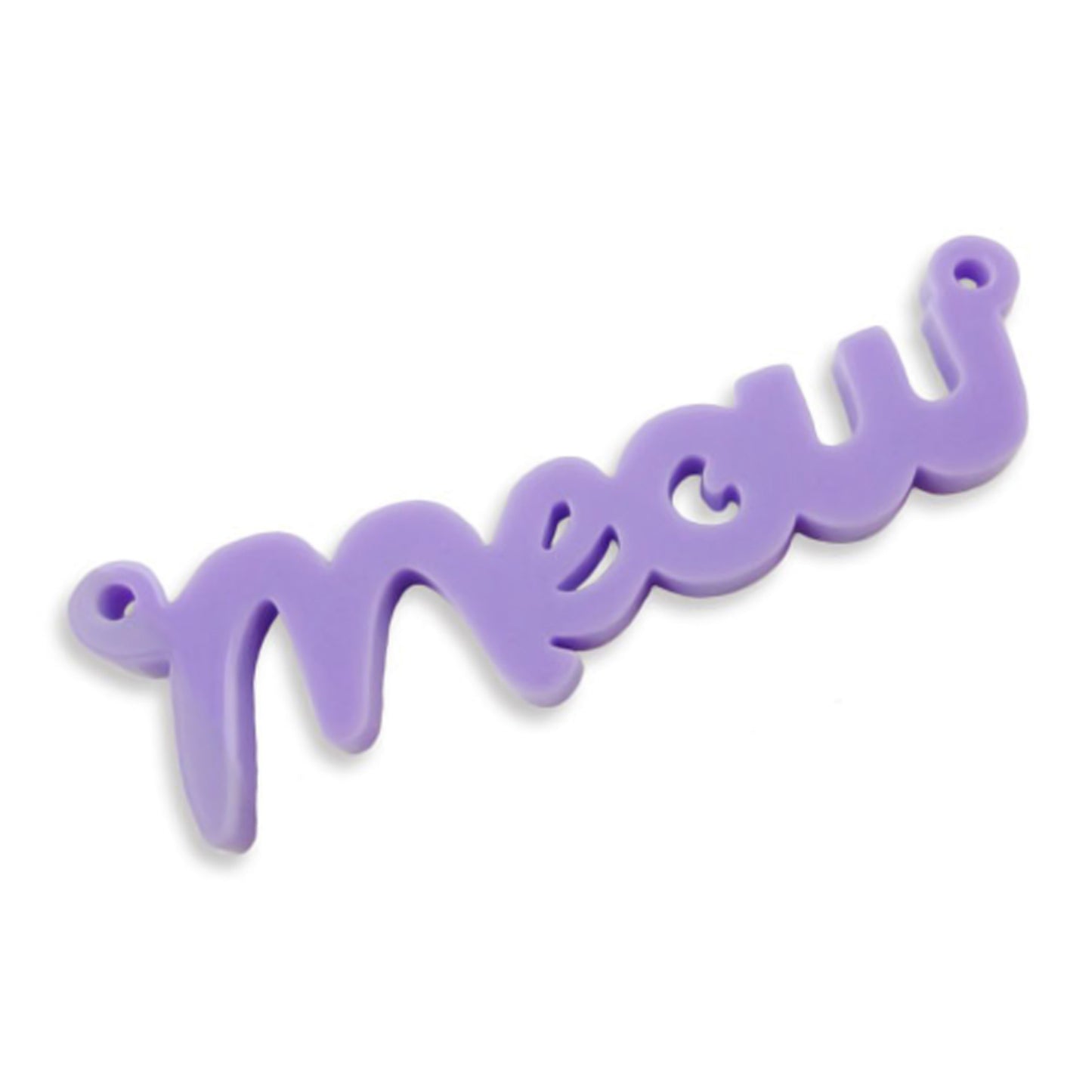 Meow laser cut word charm