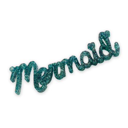 Mermaid laser cut word charm