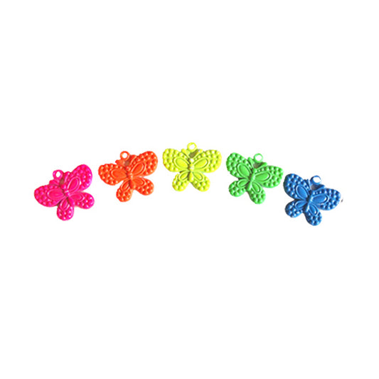 Butterfly neon coated metal charm, CHOOSE COLOUR!