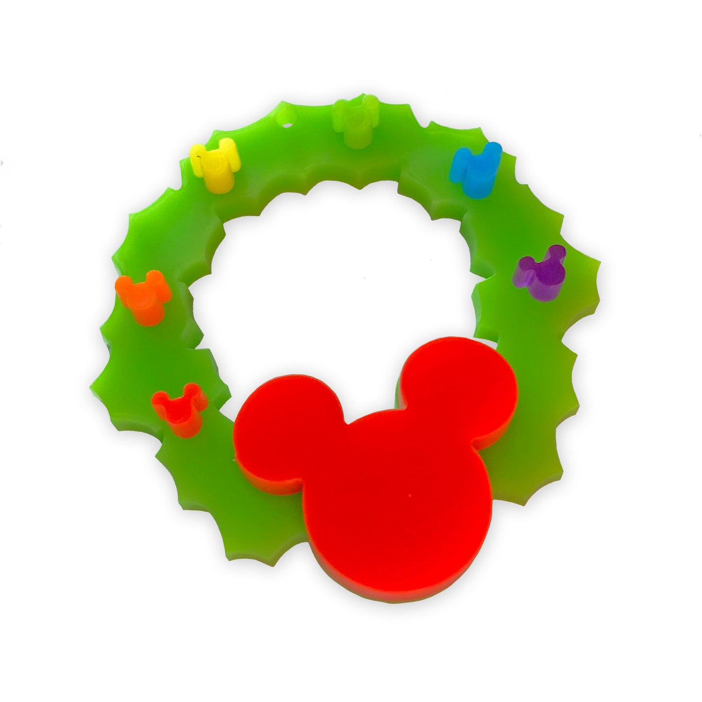 Mickey Disney Christmas wreath and bow laser cut charm