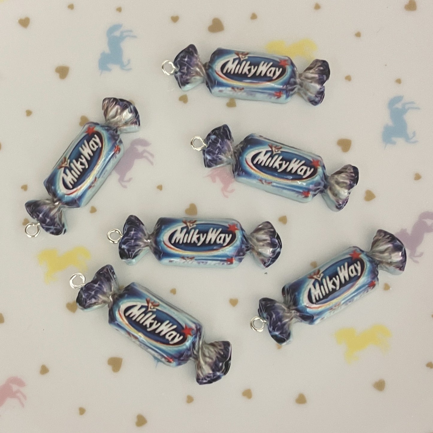 2 x Milky Way candy chocolate bar charms
