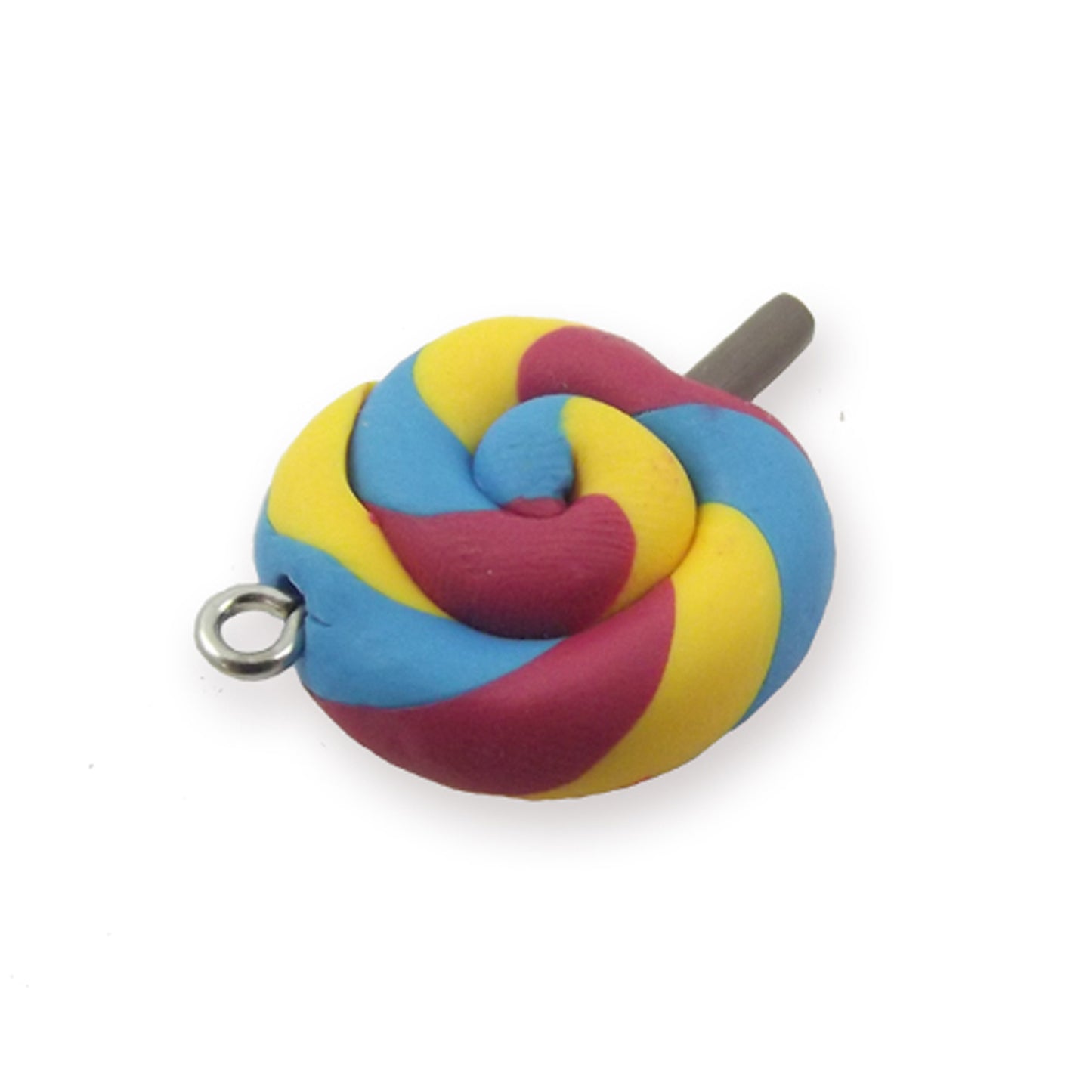 4 swirly lolly hand made polymer clay charms