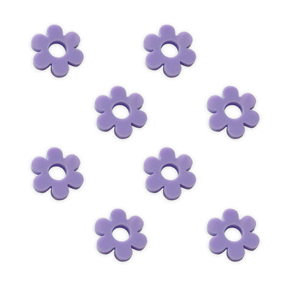 8 Flower 6 petal cabochons, laser cut