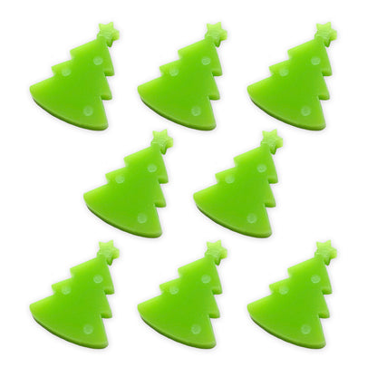 8 Christmas tree cabochons, laser cut