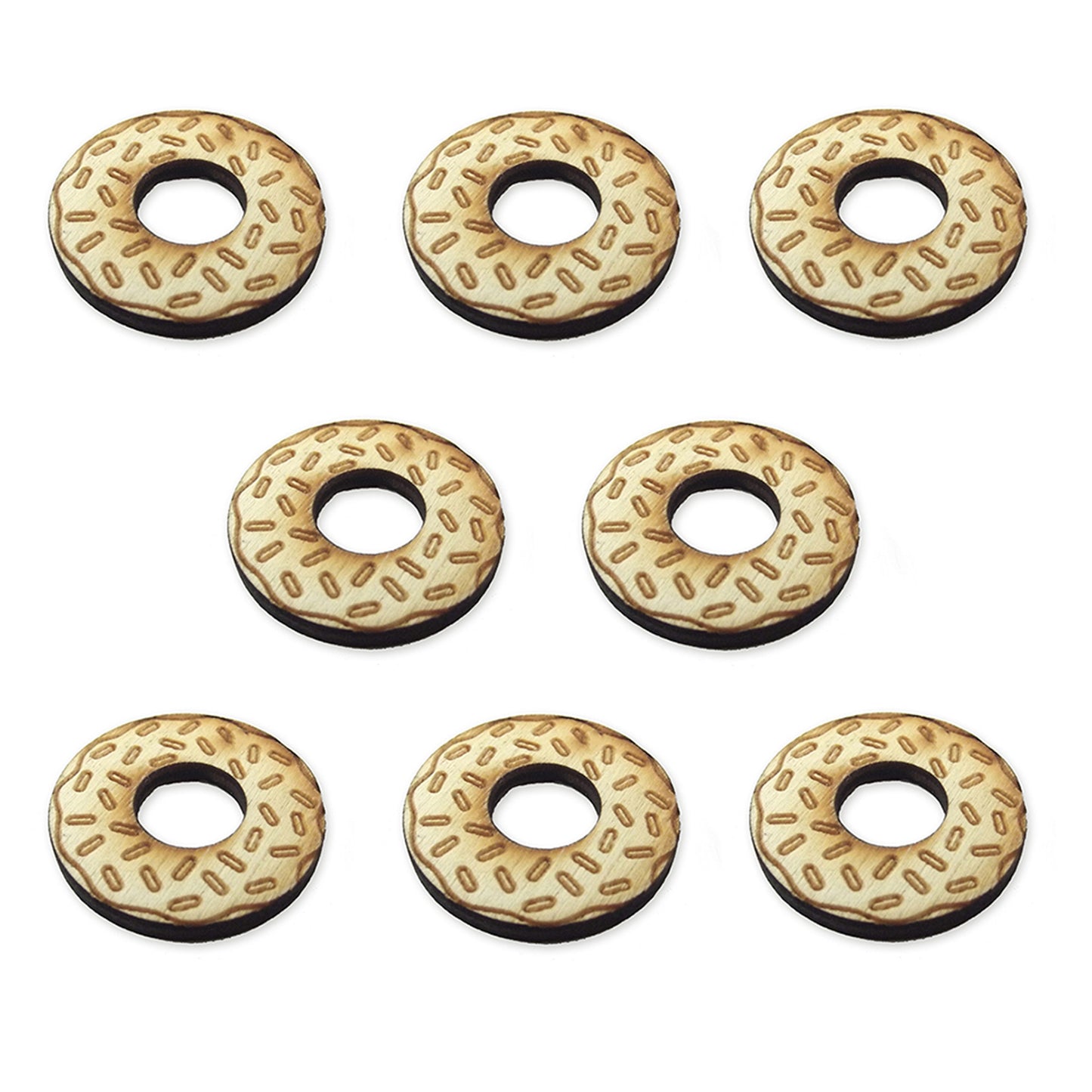 8 Donut cabochons, 2cm