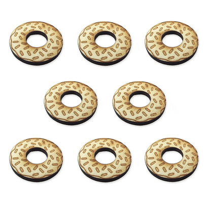 8 Donut cabochons, 2cm