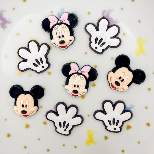 8pcs Minnie & Mickey PVC charms