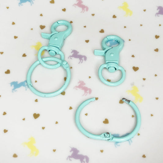 2 x Pastel Mint deluxe handbag clasps