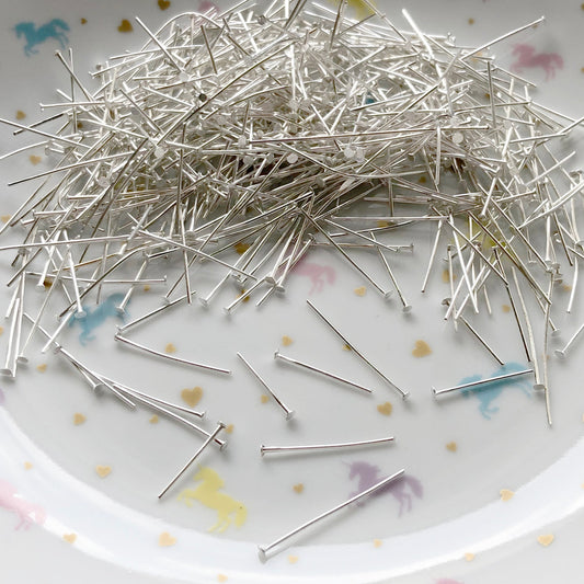 100 Mix size silver colour head pins