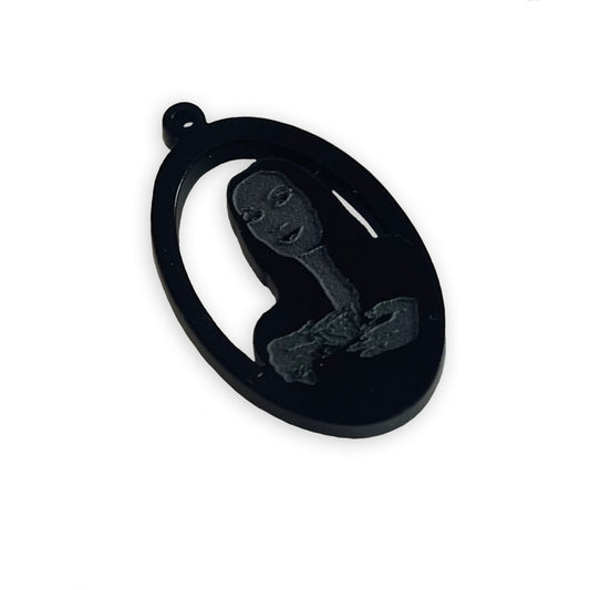 Morticia Addams gothic portrait laser cut charm