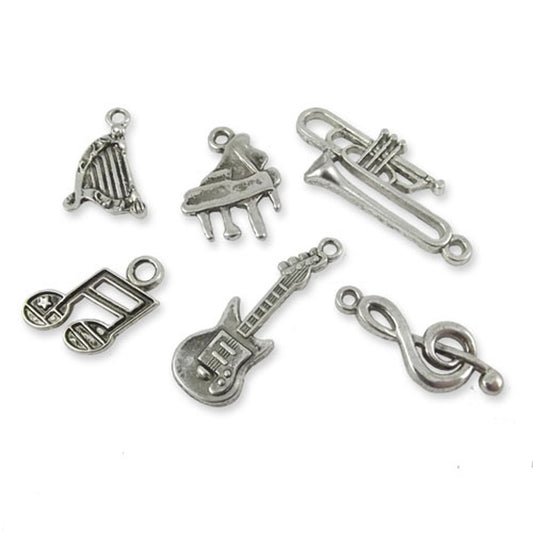 6 x music craft charms set