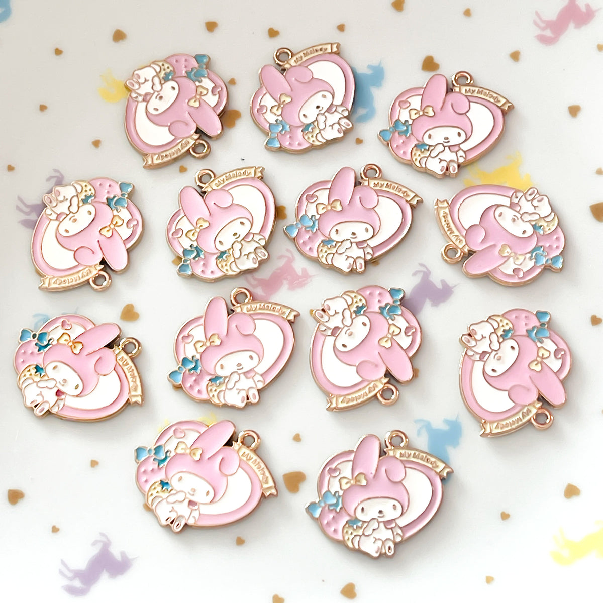 4 x My Melody enamel charms