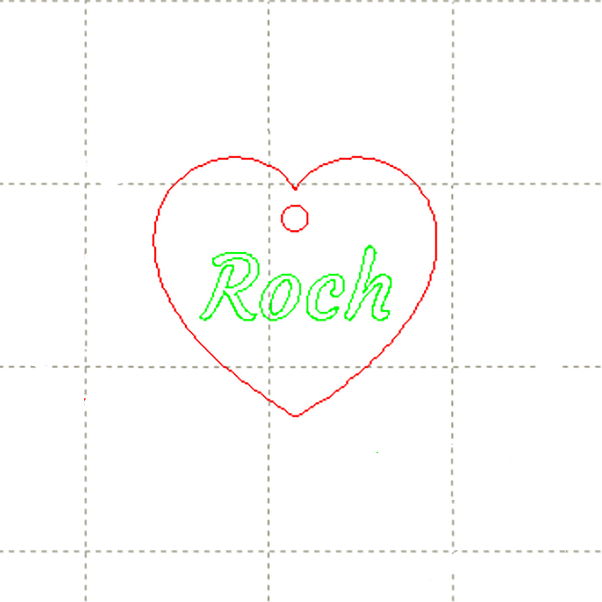 *NB*C* 1 x Heart engraved, 15mm