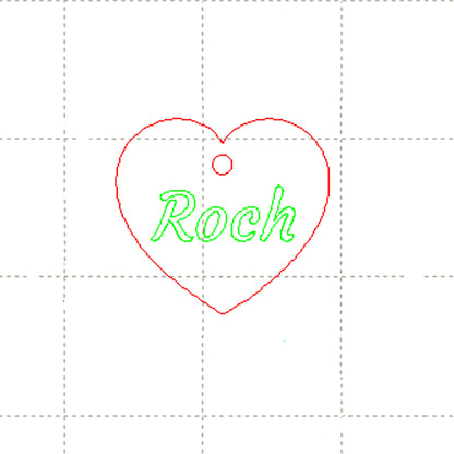 *NB*C* 1 x Heart engraved, 15mm