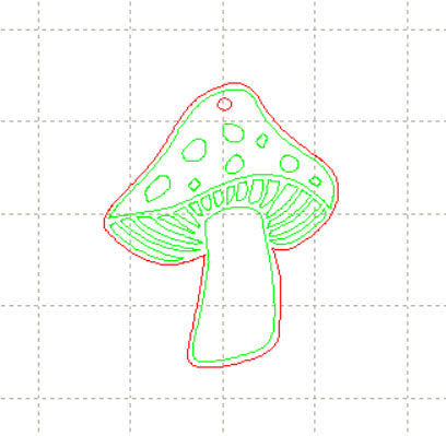 *NDD*C* Mushroom engraved charm, 3cm