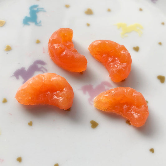 4 orange segment fruit pieces for decoden and more!