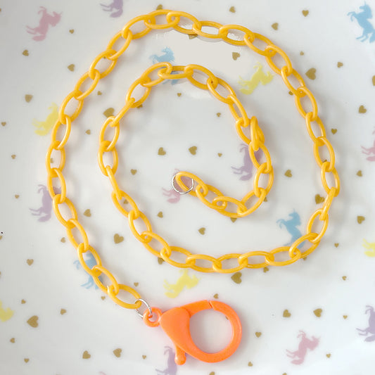 Orange plastic colour necklace chain