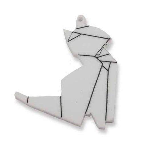 Origami Cat laser cut engraved charm