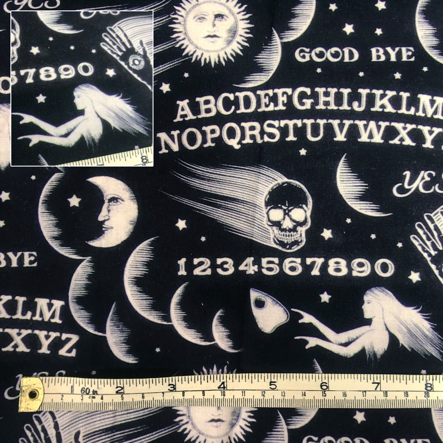 Ouija Black fabric offcut