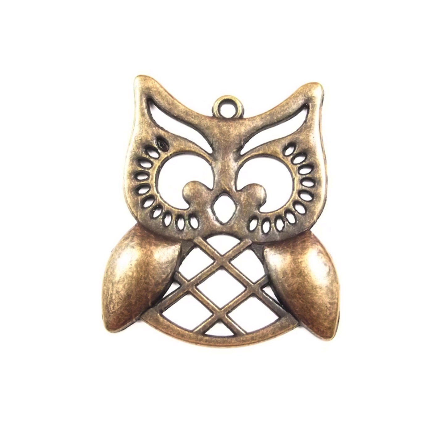 2 x Owl antique copper charm 2