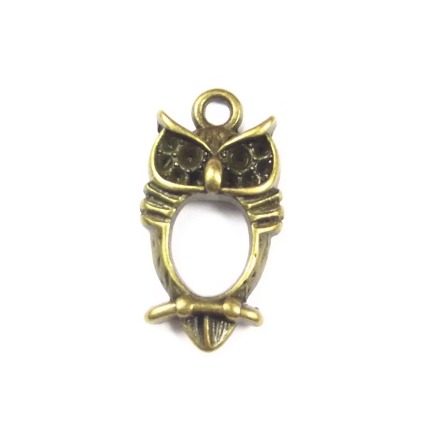 2 x Owl antique bronze charm 1