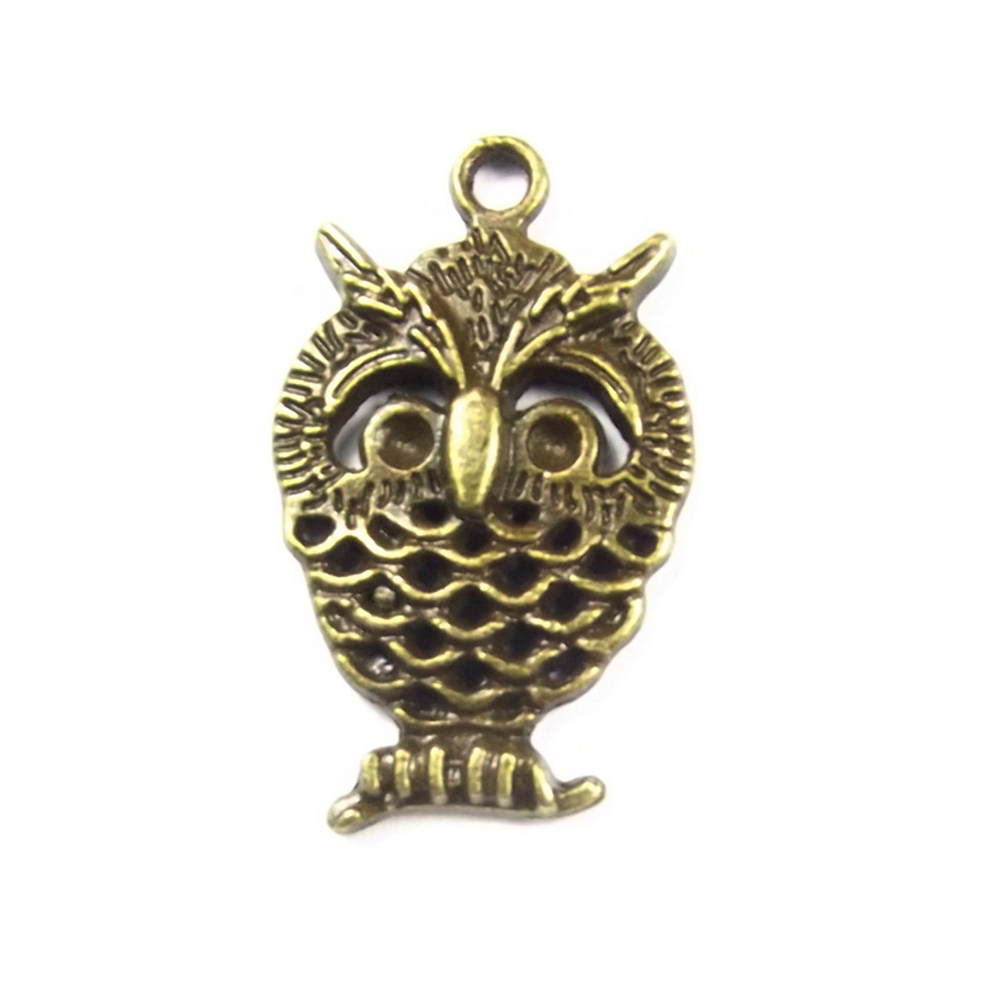 2 x Owl antique bronze charm 3