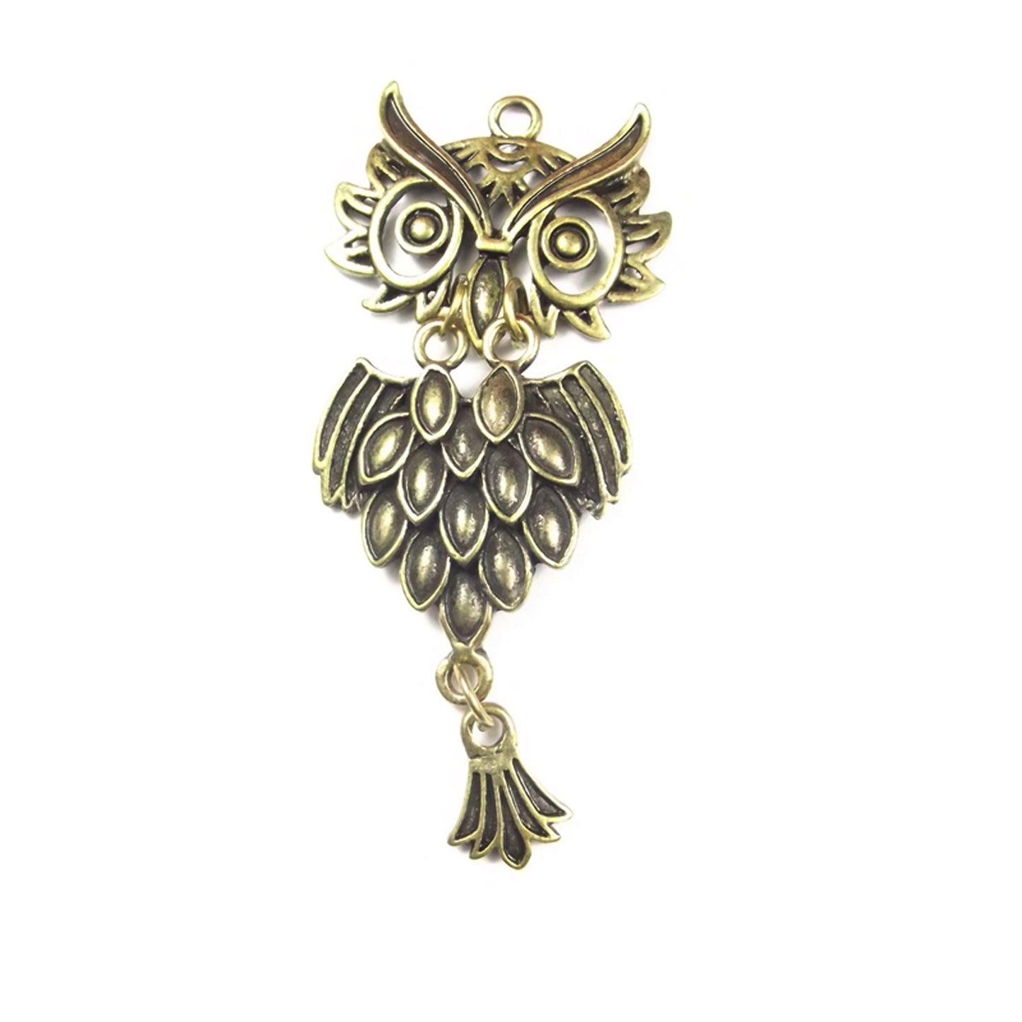 Owl pendant 2, antique bronze