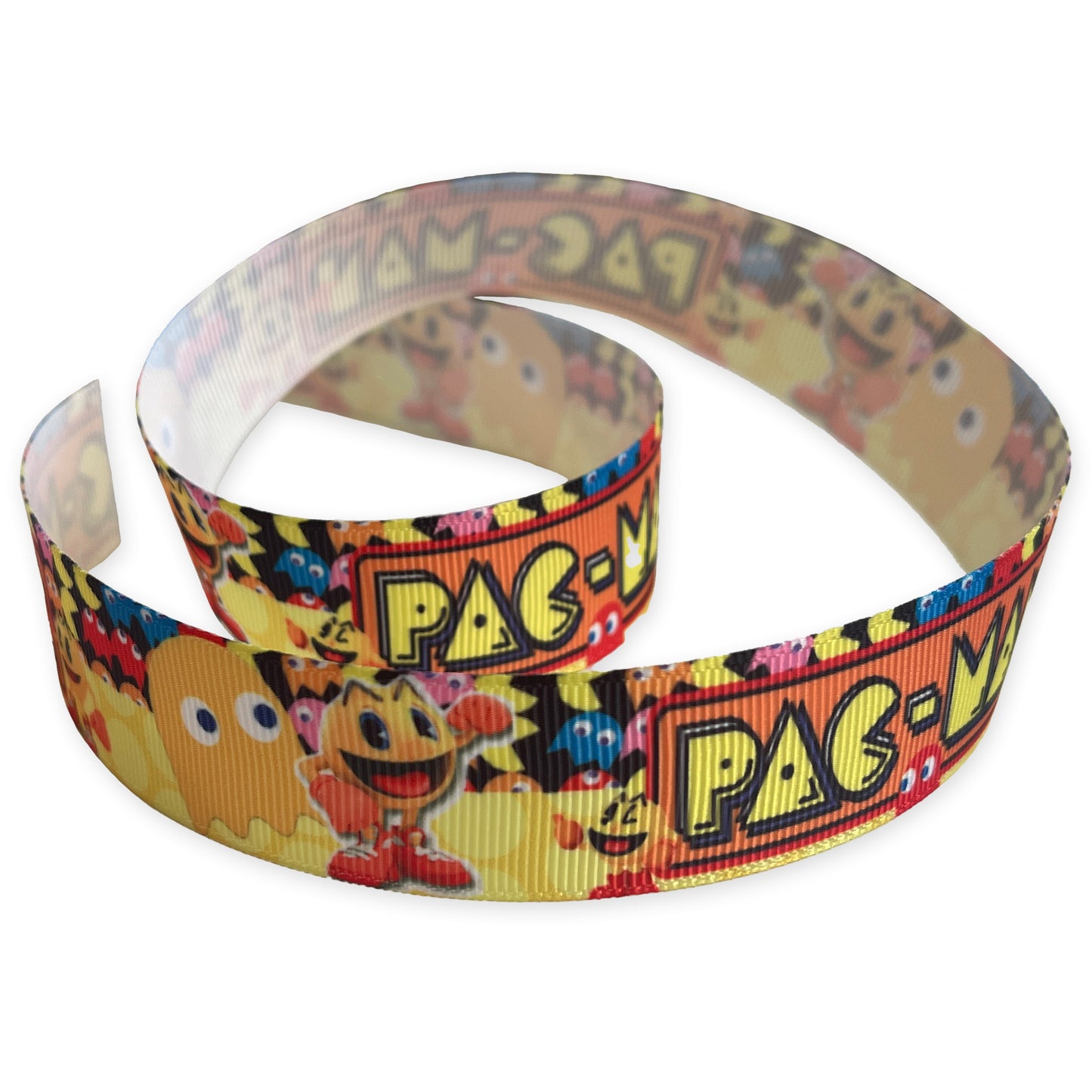 Pacman grosgrain ribbon, 1 metre x 2.5cm