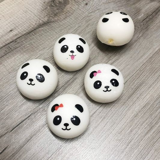 Panda bun squishy charm