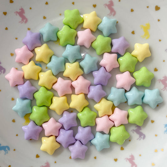 20 puffy star cabochons, 16mm