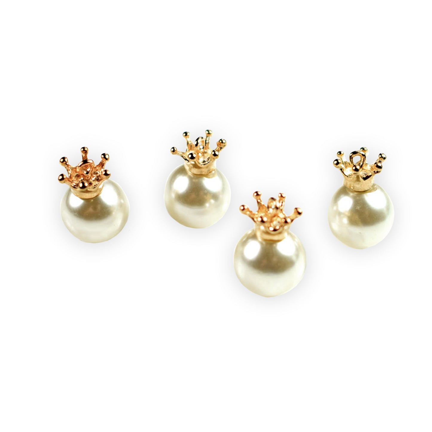 4 pearl and crown charms