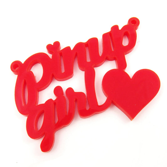 Pinup girl laser cut word charm