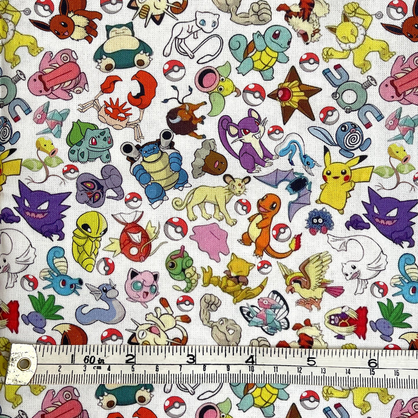 Pokemon character (V2), 100% cotton fabric