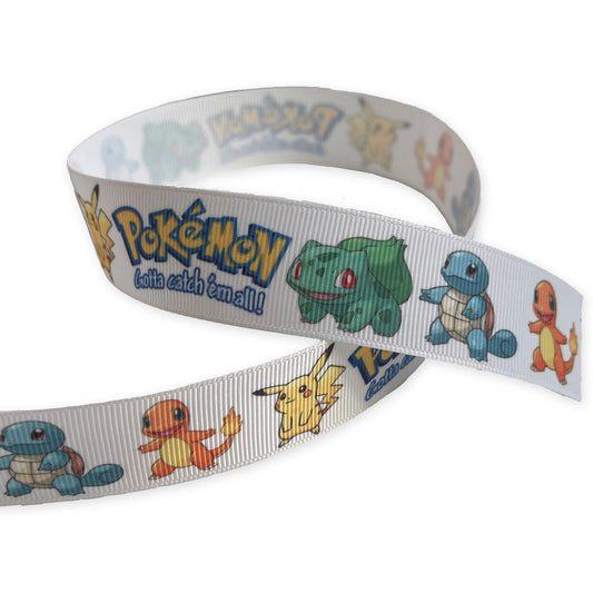 Pokemon characters grosgrain ribbon, 1 metre x 2.5cm