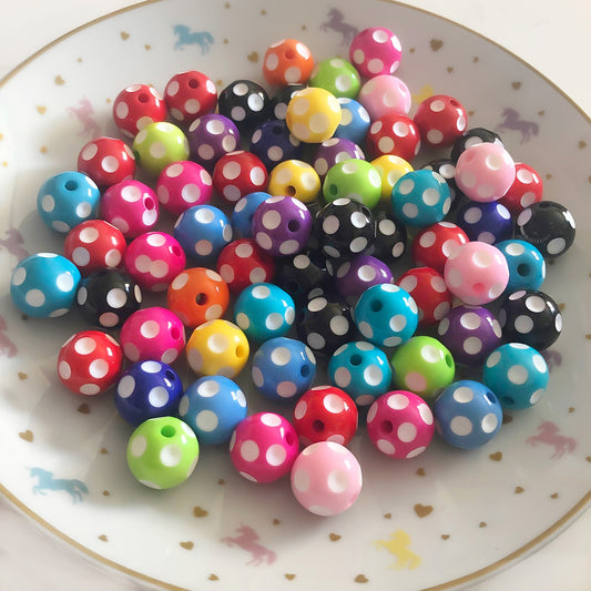 8 round polkadot detail beads, 16mm