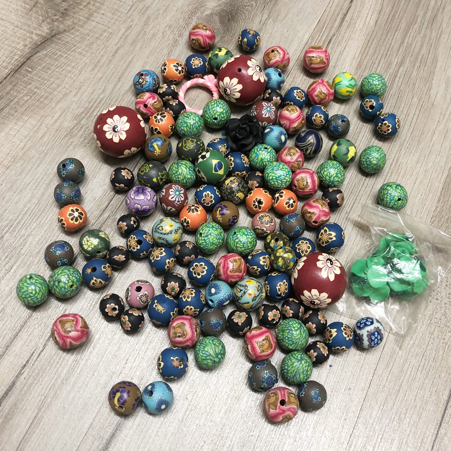 Polymer clay beads set