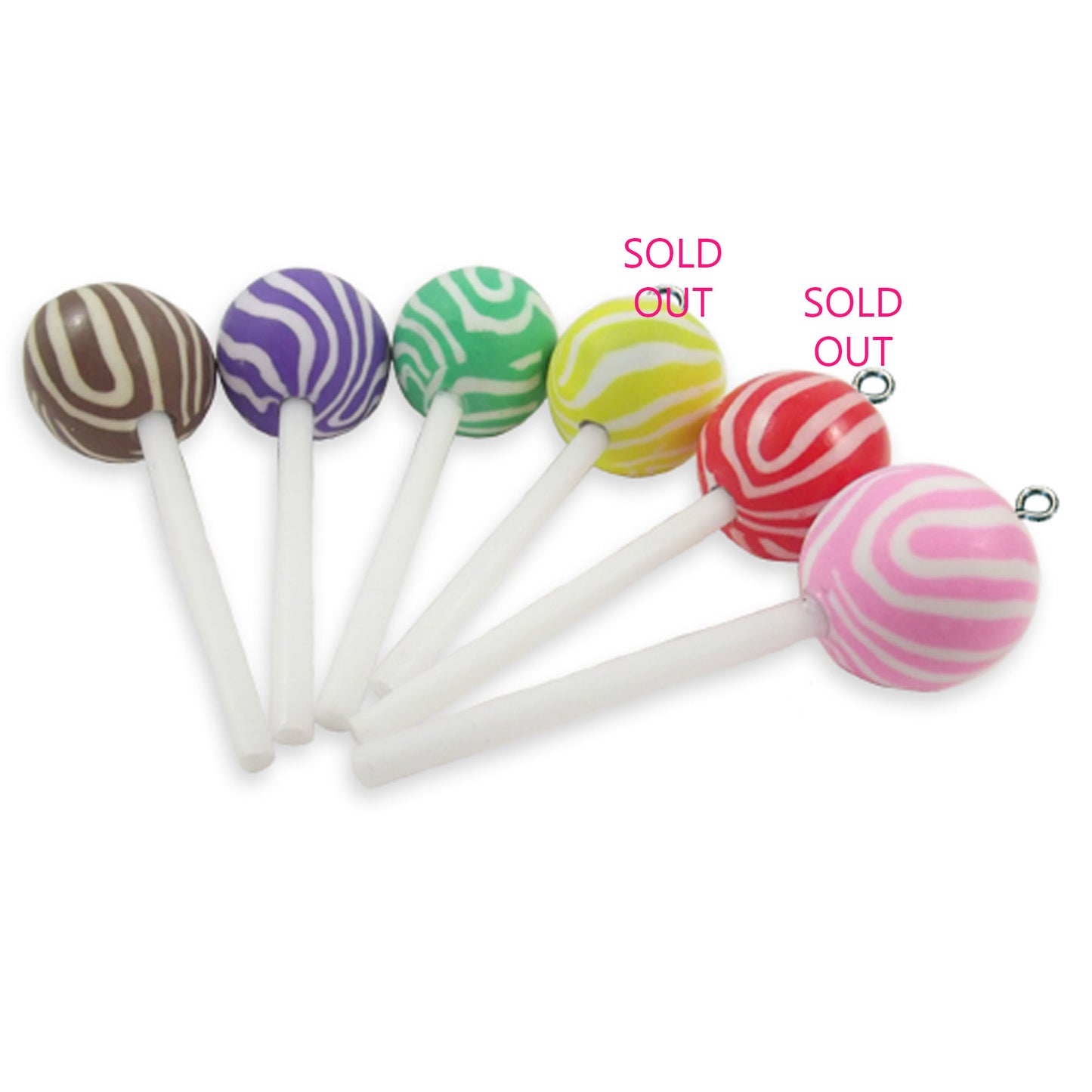 2 Swirly lollipop sucker charms