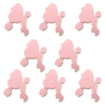 8 Poodle cabochons, laser cut