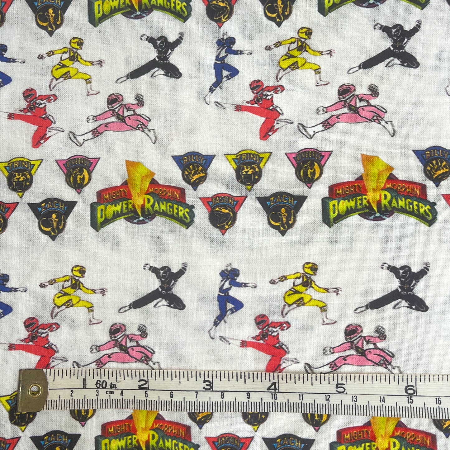 Power Rangers fabric offcut