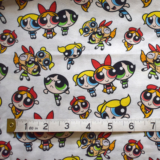 Large offcut Powerpuff girls fabric, SHORTER WIDTH