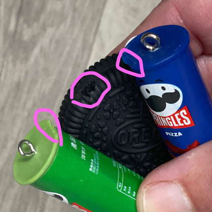 Food charms set (Defect see second image) Set 1 Oreo Pringle