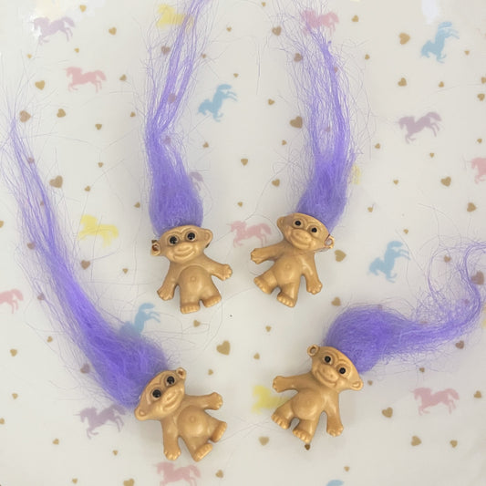2pcs Purple hair troll charms