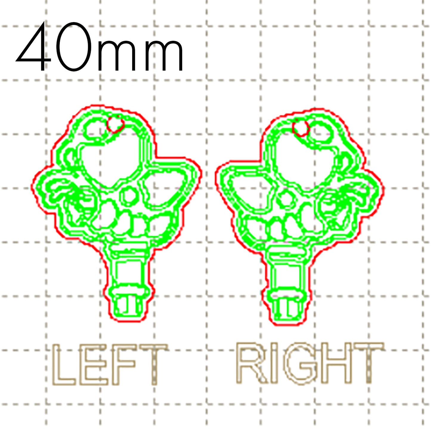 *RS*C* 40mm Butterfly key charm, ENGRAVED