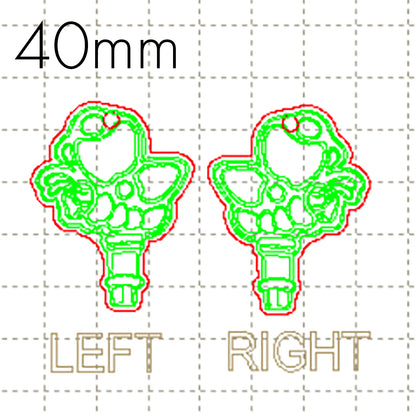 *RS*C* 40mm Butterfly key charm, ENGRAVED