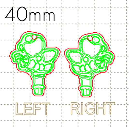 *RS*C* 40mm Butterfly key charm, ENGRAVED