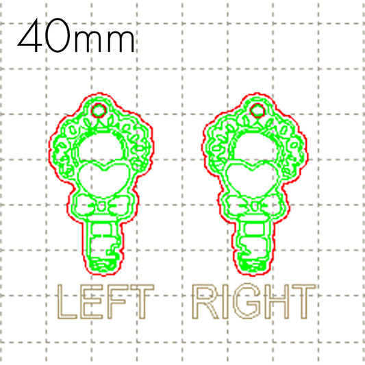 *RS*C* 40mm Heart key charm, ENGRAVED